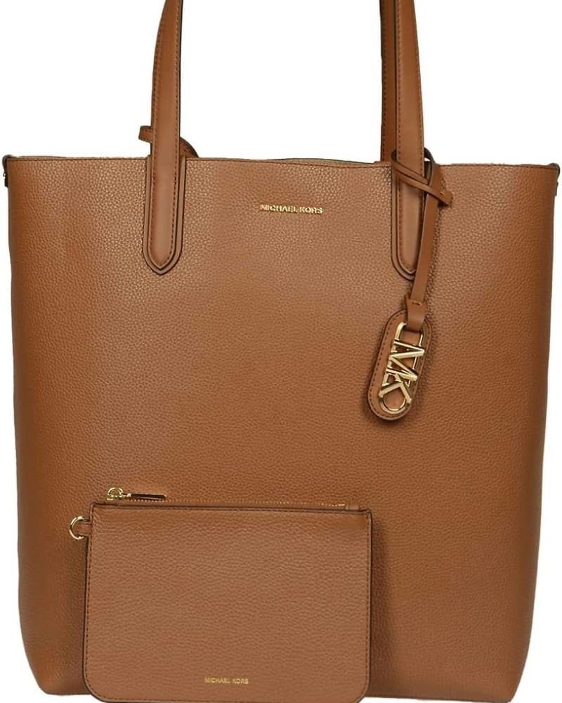 Front of a size one-size-fits-all Women Eliza Ns Reversible Tote 230-Luggage in Brown in Brown by Michael Kors. | dia_product_style_image_id:345490